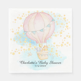 Baby Animals Hot Air Ballon Dusche Papier Napkins Serviette