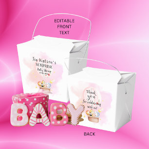 Baby Animals Safari in Pink Hot Air Ballon Geschenkschachtel