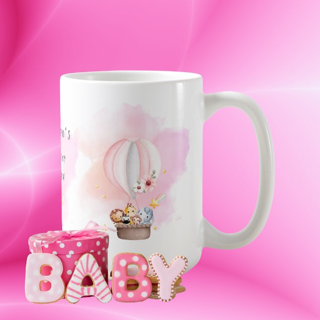 Baby Animals Safari in Pink Hot Air Ballon Kaffeetasse (Von Creator hochgeladen)