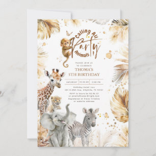 Baby Animals Wild Jungle Safari Niedlich Spaß Gebu Einladung