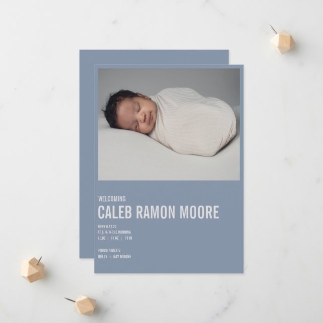 BABY-ANKÜNDIGUNG ANKÜNDIGUNG (Vorderseite/Rückseite Beispiel)