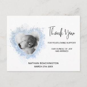 *~* Baby-Ankündigung - Dankeschön-Herzenspostkarte Postkarte