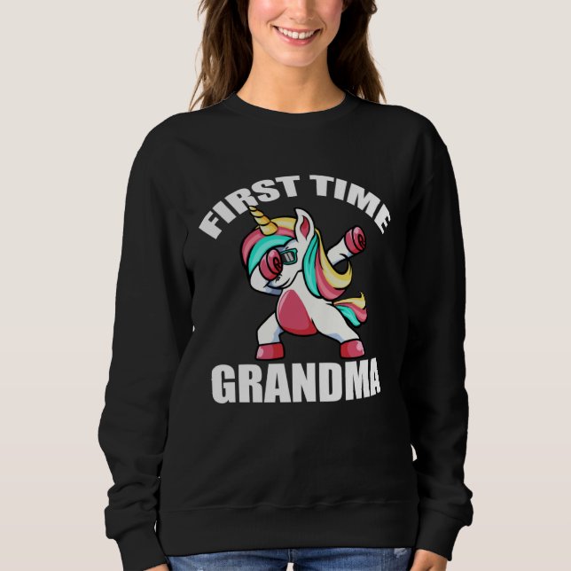 Baby Announcemen  Dabbing Unicorn 1st Time Grandma Sweatshirt (Vorderseite)