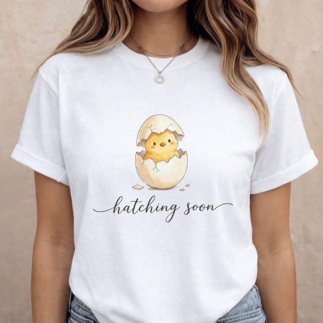 Baby Announcement Cute Chick Pregnancy Reveal Tri-Blend Shirt (Von Creator hochgeladen)