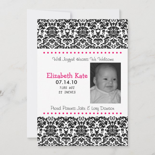 Baby Announcement Girl Ankündigung (Vorderseite)