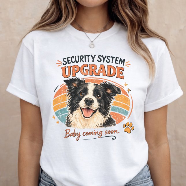 Baby Announcement Security Dog Pregnancy Reveal T-Shirt (Von Creator hochgeladen)