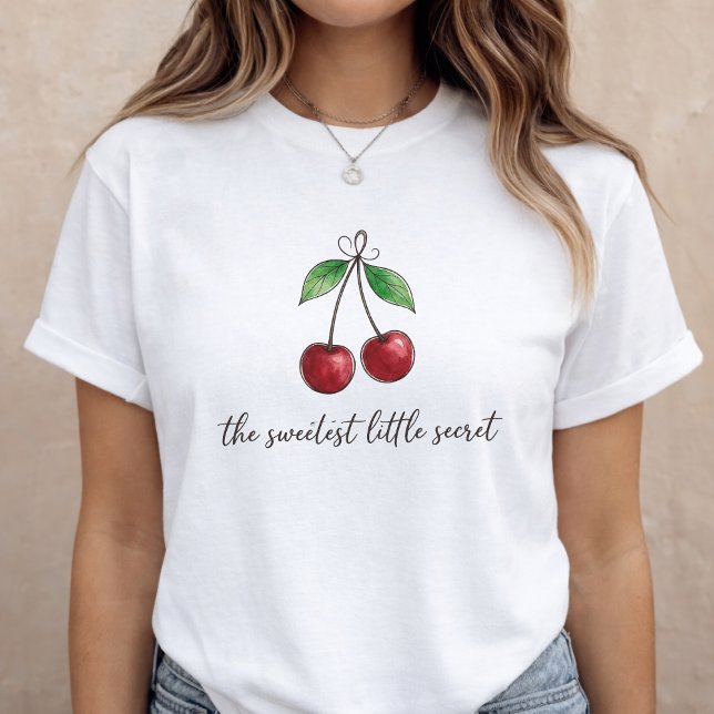 Baby Announcement Sweet Cherry Pregnancy Reveal T-Shirt (Von Creator hochgeladen)