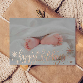 Baby Announction Foil Happy Holidays Card Folien Feiertagskarte