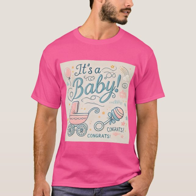 Baby Anreise T-Shirt | Glückwunsch Neue Eltern (Vorderseite)