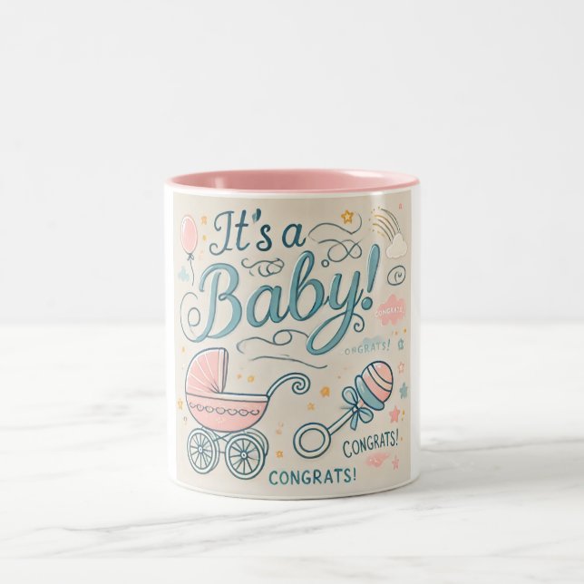 Baby Anreise Tasse | Glückwunsch Neue Eltern (Mittel)