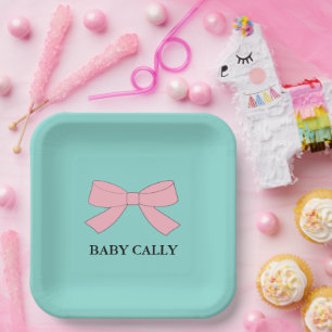 BABY Aquamarin Blue Reveal Dusche Sprinkle Party Pappteller