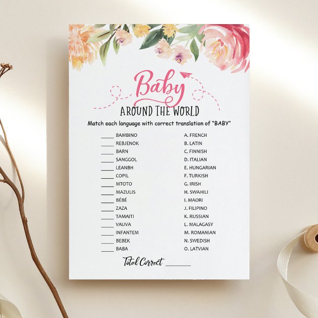 Baby Around the World with Answers Baby Shower Car Einladung (Von Creator hochgeladen)