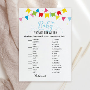 Baby Around the World with Answers Baby Shower Car Einladung