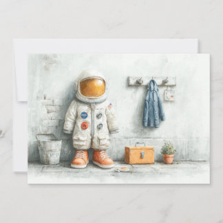 Baby Astronaut 1. Geburtstag Party Einladung