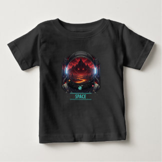 Baby-Astronaut-Raum-Mysterium-Roter-Planet-Grafik Baby T-shirt