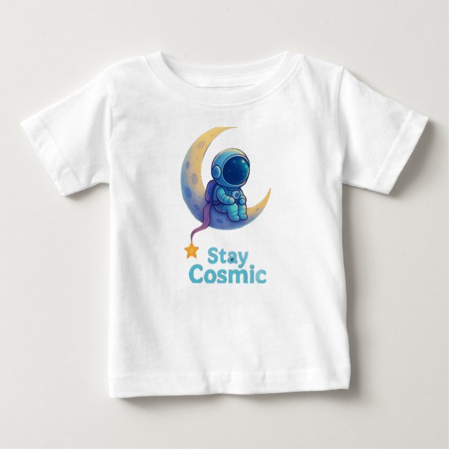 Baby Astronaut “Stay Cosmic” T-Shirt – Cute Space  (Vorderseite)