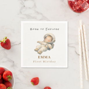 Baby-Astronaut zum ersten Geburtstag Party-Serviet Serviette