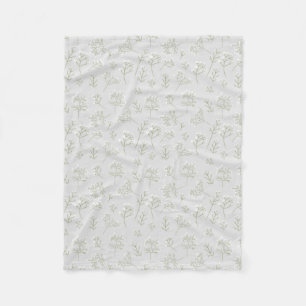 Baby-Atem Weiß Floral Wasserfarbe Gypsophila Fleecedecke