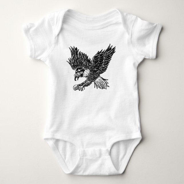 Baby auf Adler und Snowboarder Strampler (Vorderseite)