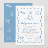 Baby auf Bord Doodle Surfbrett Strand Baby-Party