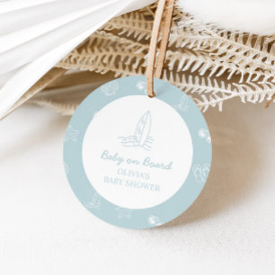 Baby auf Bord Kritzel Surfbrett Strand Baby Shower Geschenkanhänger