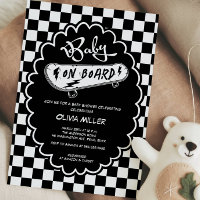 Baby auf Bord Skateboard-Baby-Shower-Einladung