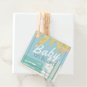 Baby auf Bord Strand Surf Boy Baby-Party Geschenkanhänger