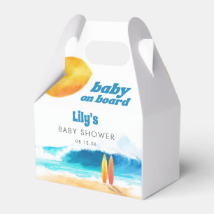 Baby auf Bord Surf Strand Wasserfarbe Babyparty Geschenkschachtel