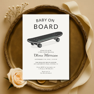 Baby auf Brett Skateboard-Baby-Party Einladung