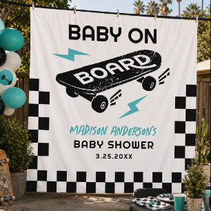 Baby auf Brett Skateboard-Baby-Shower-Rückwand Wandteppich