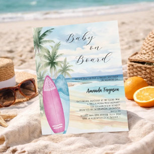 Baby auf Brett Surferin Surfer Strand Baby Shower