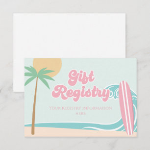 Baby auf dem Board Surfen Baby Shower Geschenklist Begleitkarte