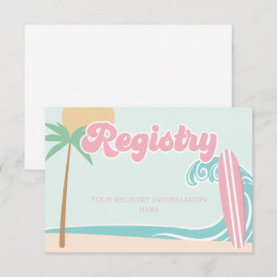 Baby auf dem Board Surfen Baby Shower Geschenklist Begleitkarte