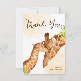 Baby auf dem Weg Babygiraffe und Babydusche Dankeskarte