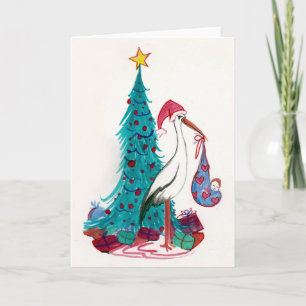 Baby auf dem Weg Feiertagskarte