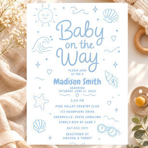 Baby auf dem Weg Strand Baby Shower Sommer Küste Einladung