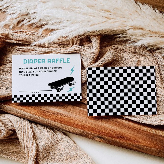 Baby auf der Skateboard Windeln Raffelkarten Begleitkarte (Von Creator hochgeladen)