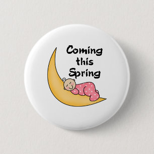 Baby auf Mond-Frühling Button