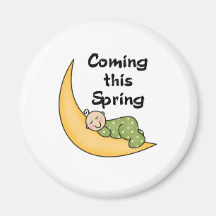Baby auf Mond-Frühling Magnet