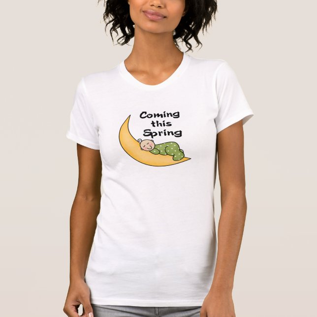Baby auf Mond-Frühling T-Shirt (Vorderseite)