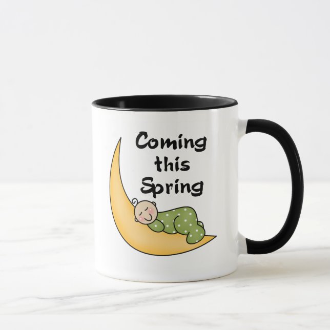 Baby auf Mond-Frühling Tasse (Rechts)