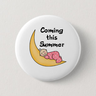Baby auf Mond-Sommer Button