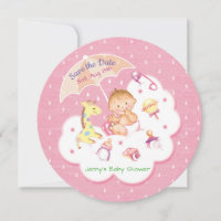 Baby auf rosa Cloud unter Umbrella