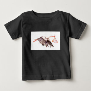 Baby auf Storch T-shirt
