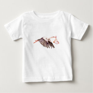 Baby auf Storch T-shirt