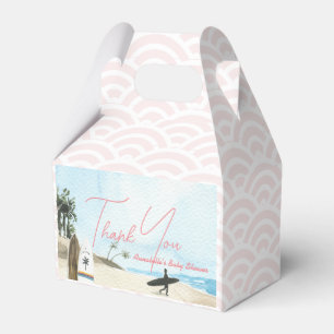 Baby auf Surfboard Strand Rosa Babyparty Geschenkschachtel