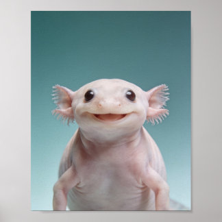 Baby-Axolotl-Porträt – Süße Tier-Wanddekoration fü Poster