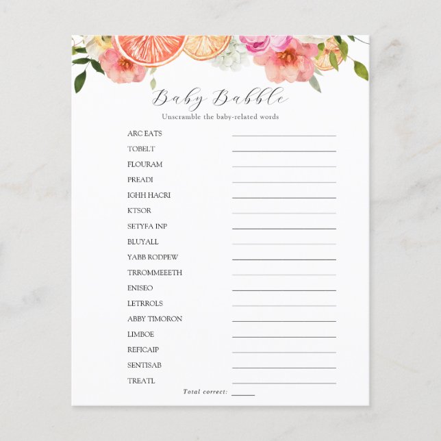 Baby Babble Word Scramble (Vorderseite)