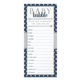 Baby Babble Word Scramble, Babydusche, Marine, Gra Werbekarte