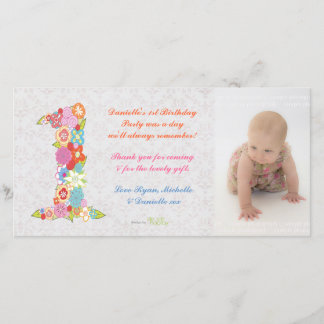 Baby-Baby-1. Geburtstag danken Ihnen Foto-Karte Dankeskarte